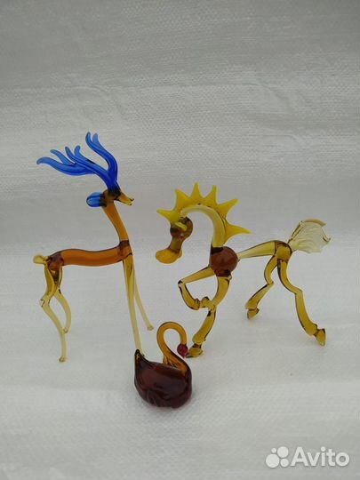 Стеклянные фигурки СССР. Цветное. Статуэтка