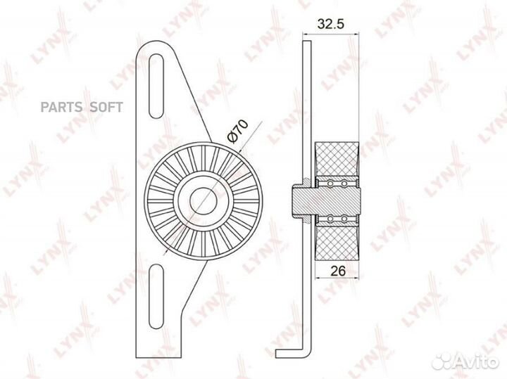 Lynxauto PB5038 Ролик натяжной приводного ремня