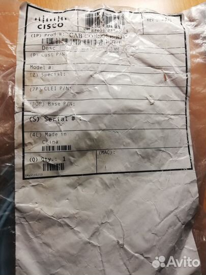 CAB-console-RJ45 Cisco консольный кабель RS-232