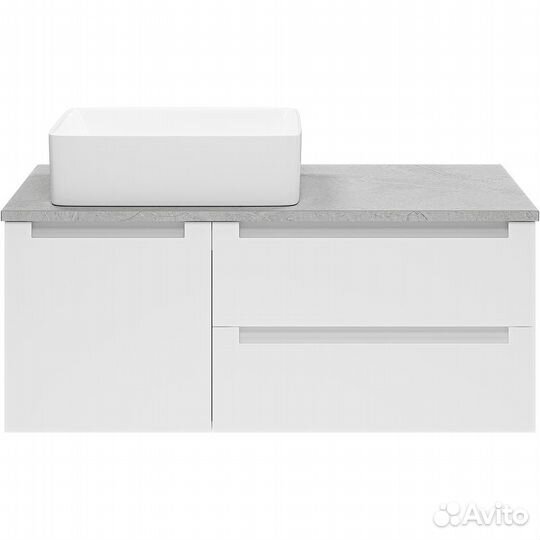 Тумба с раковиной Brevita Cargo 100 ут000024162 подвесная Белая матовая