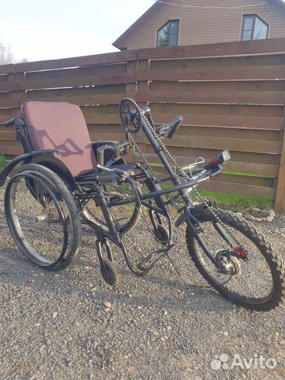 Велоприставка к инвалидной коляске