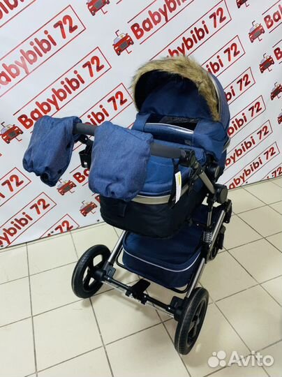 Коляска трансформер 3 в 1 Luxmom 555 синий