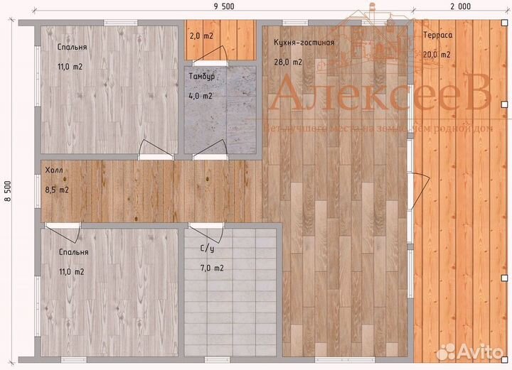 Каркасный дом Барнхаус под ключ 80 кв.м