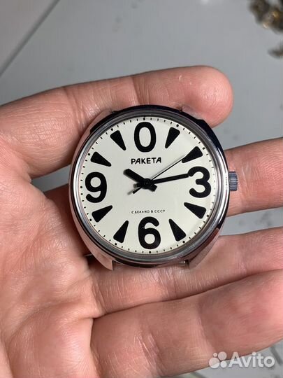 Полный комплект:часы Ракета-Big Zero Зеро СССР NOS