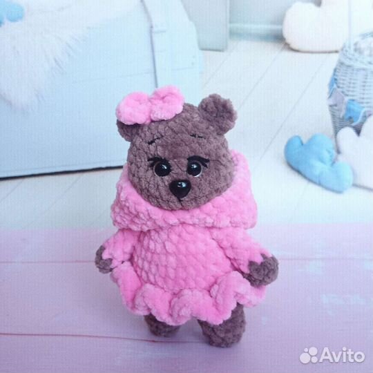 Вязаные игрушки ручной работы. Вязаный мишка