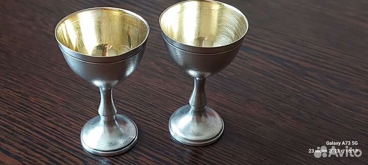 Рюмки на две персоны мельхиор