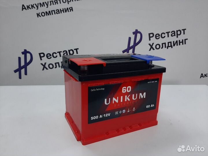 Аккумулятор Unikum 60 Ah 500 А