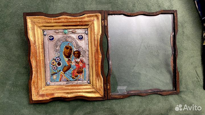 Старинная икона серебро 84 проба