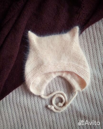 Шапка пушистая китти с ушками