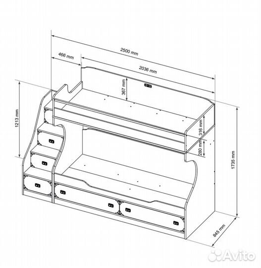 Двухъярусная кровать детская