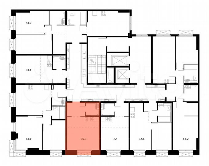 Квартира-студия, 25,8 м², 11/14 эт.