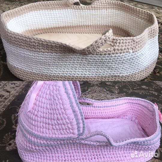 Люлька переноска вязаная