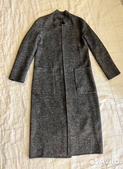 Пальто шерстяное длинное 42