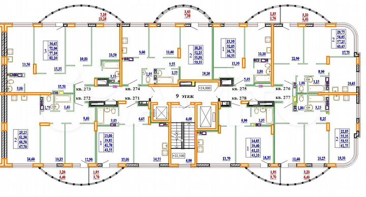 2-к. квартира, 67,7 м², 9/11 эт.