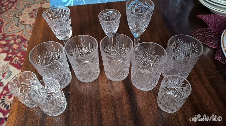 Хрустальные рюмки и бокалы из СССР, отдам