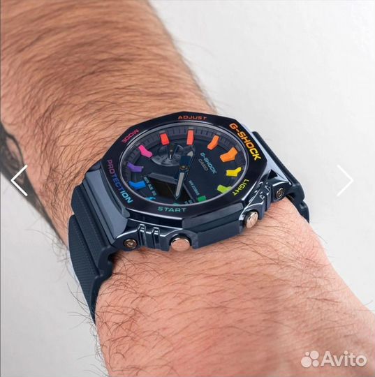 Часы G-Shock GM 2100 CasiOak Blue Rainbow