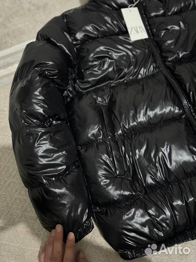 Пуховик куртка Zara мужской зимний чёрный