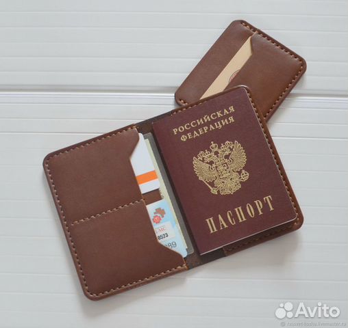 Обложка на паспорт из натурал. кожи ручной работы