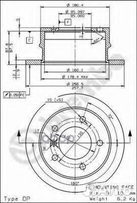 Диск тормозной Standard зад LCV 08.7724.10