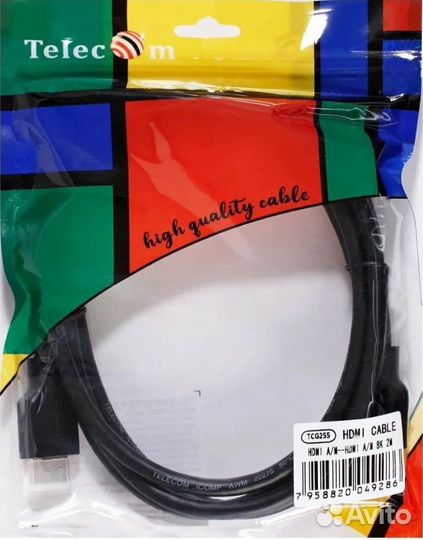 Кабель hdmi-hdmi(2.1), 2 м, Telecom (TCG255-2M)