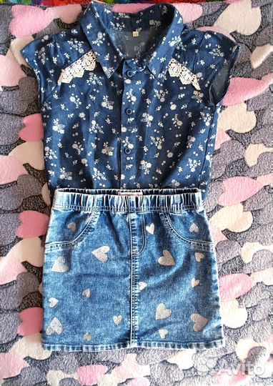 Одежда (джинсы, футболки, юбка, сарафан, комплект)