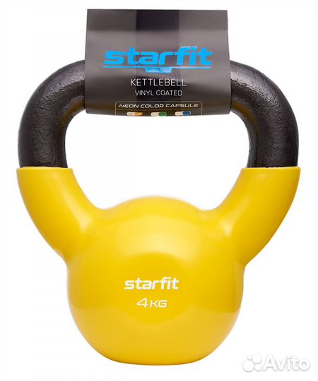 Гиря виниловая Starfit 4 кг, желтая