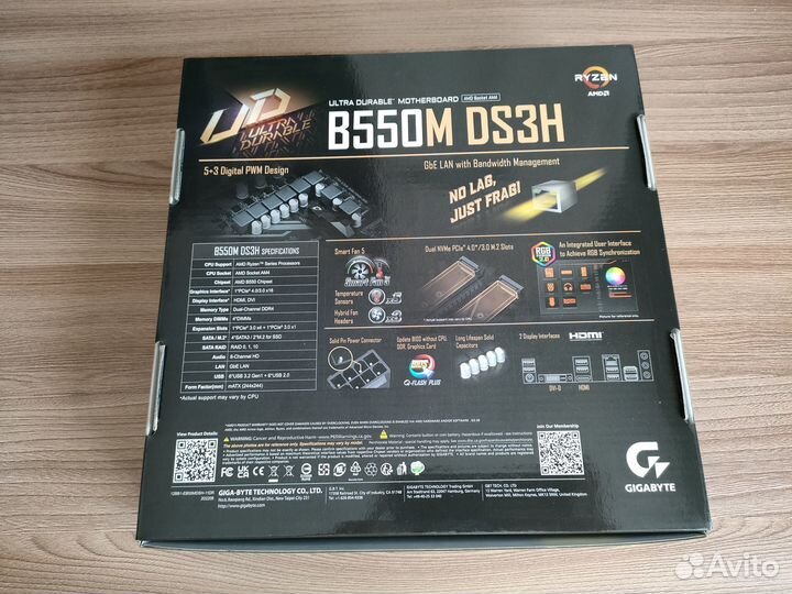 Материнская плата gigabyte B550M DS3H новая