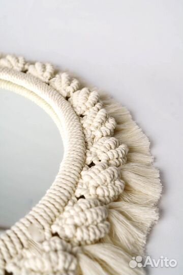 Зеркало макраме, ручная работа