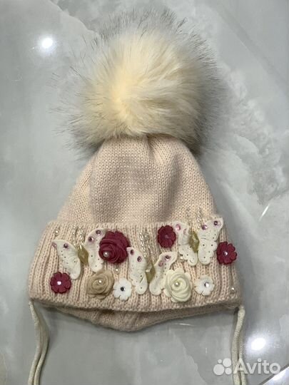 Шапка зимняя для девочки 46 48 50