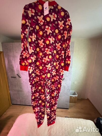 Пижама комбинезон утепленная новогодняя женская M