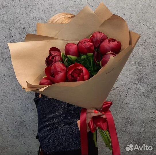 Пионы букет опт