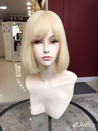 Накладка из натуральных волос с чёлкой