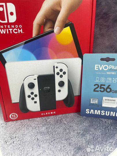 Nintendo Switch Oled Белый + 256Gb + Игры