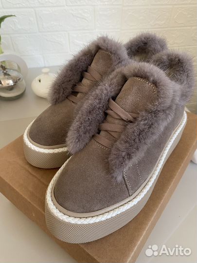 Кеды зимние с мехом норки wonder me store