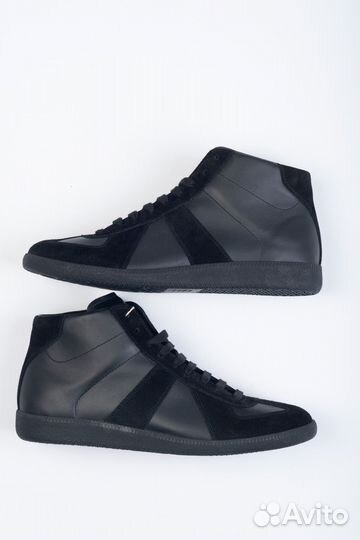 Кожаные кеды/ Maison Margiela Replica High Black