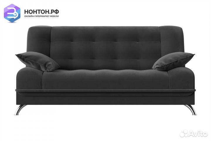 Диван книжка Анна велюр серый