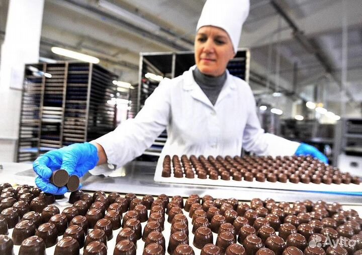 Рабочие на фасовку конфет, без опыта, вахта