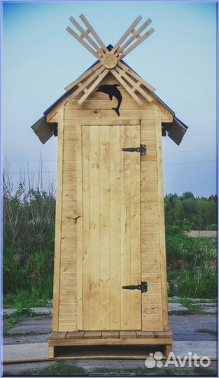 Дачный туалет деревянный прямоугольник VMX