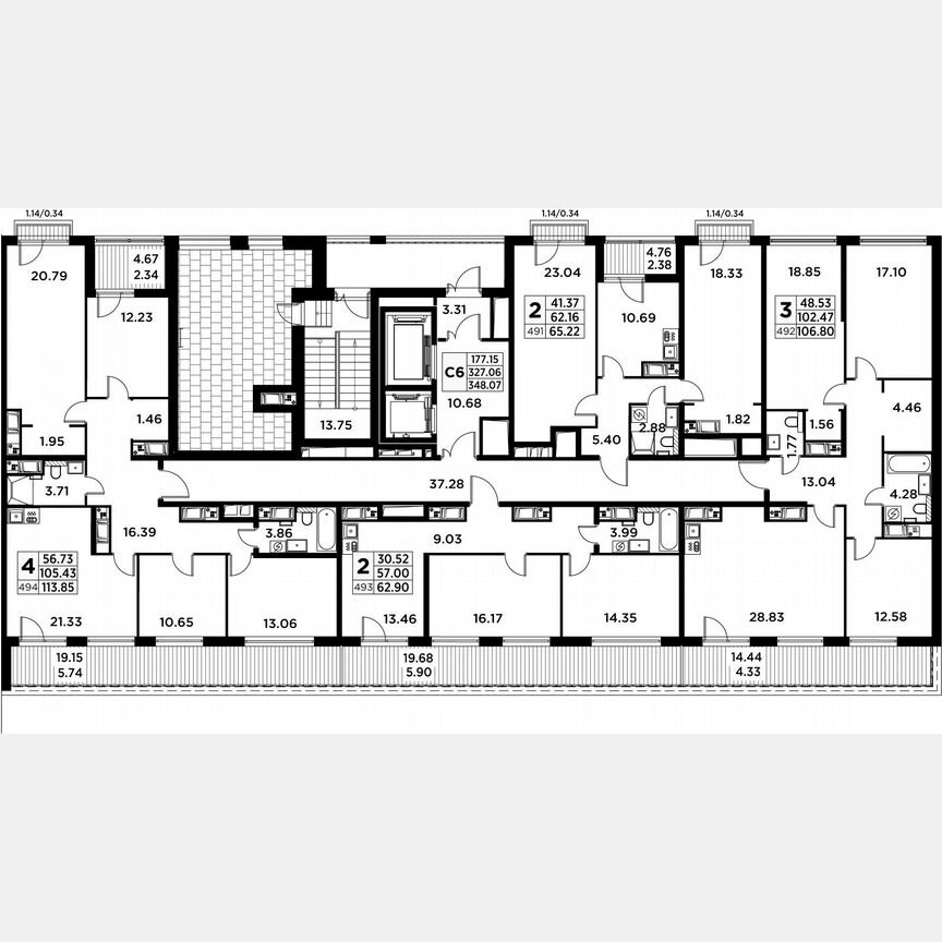 3-к. квартира, 107,8 м², 14/14 эт.