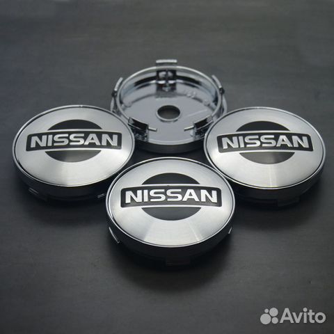 Заглушки на диски nissan d-60 мм комплект 4 шт