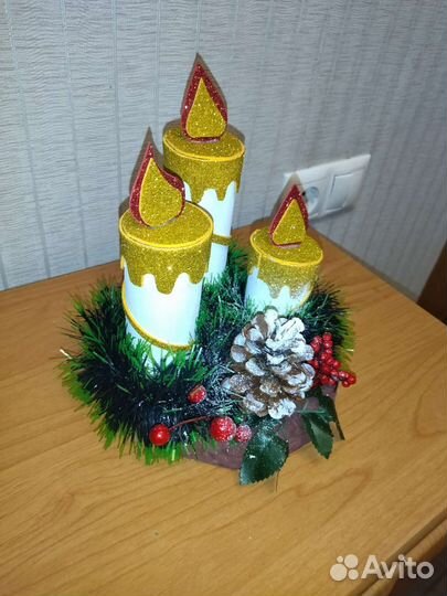Новогодняя поделка свечи для сада и школы
