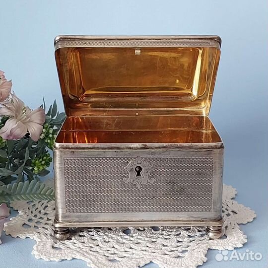 Шкатулка Artur Krupp Berndorf, 19 век,посеребрение