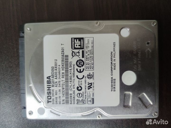 Жесткий диск Toshiba MQ01ABD050, 500гб, HDD, SATA