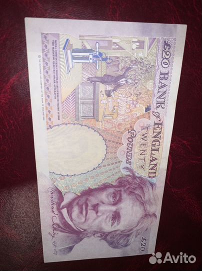 Банкнота Англия 20 фунтов 1993 год