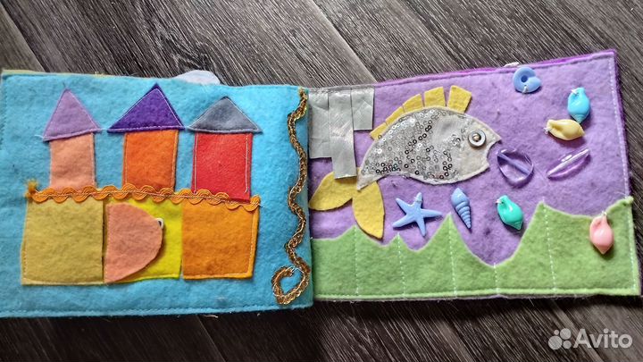 Книжка из фетра, игрушка, развивающая