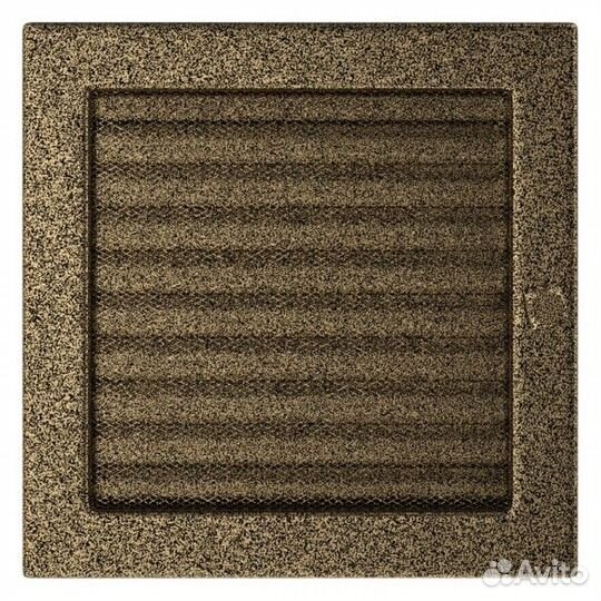 Вент решетка Kratki черная/золото с жалюзи 22 см 4