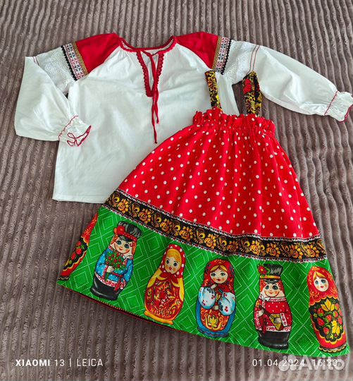Русская народная одежда для девочки 128-140