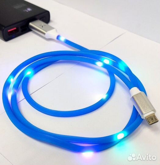Кабель зарядка Micro USB цветомузыка