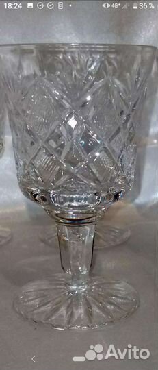 Хрусталь:графин, фужеры, рюмки