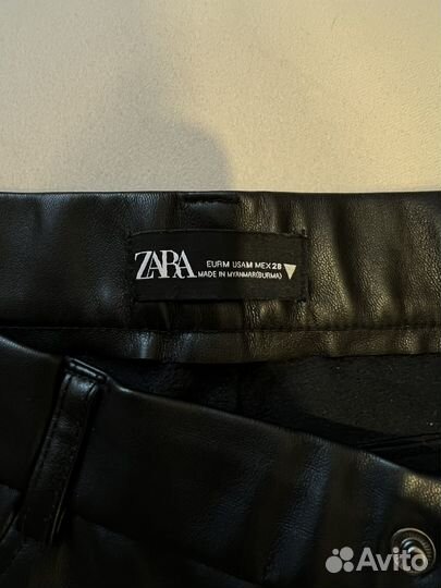 Брюки кожаные zara